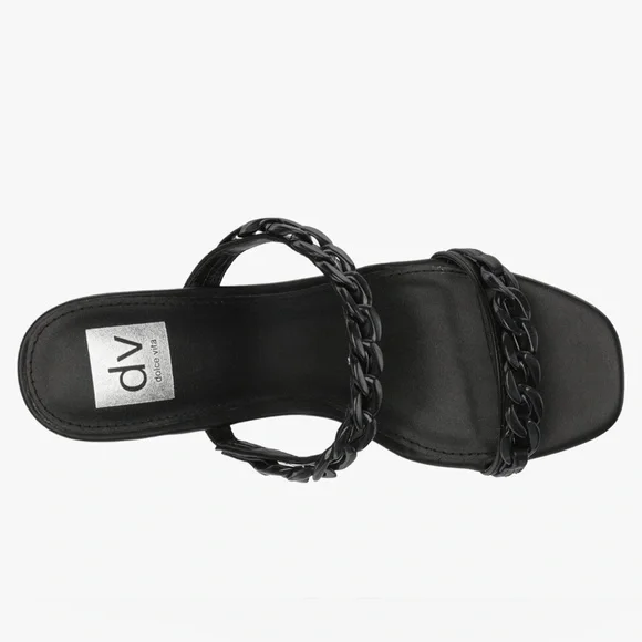 DV Dolce Vita Women's Melodee Black Chain Slide Sandal (6) - Picture 3 of 5
